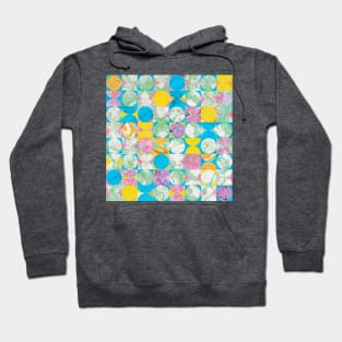 Retro 1960s Psychedelic Bright Circle Pattern Marbled Hoodie